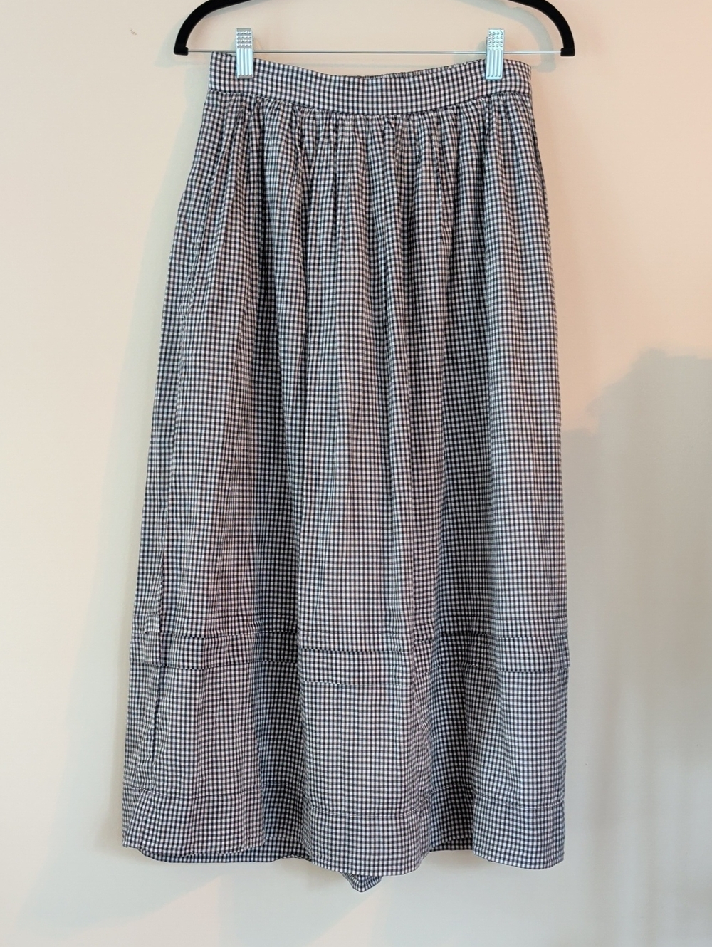 NWT Gap Doen Classic Navy and White Gingham Midi Skirt - Women XS